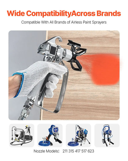 Airless Paint Spray Gun 3600PSI High Pressure Airless Spray Gun with 5Tips - Image 2