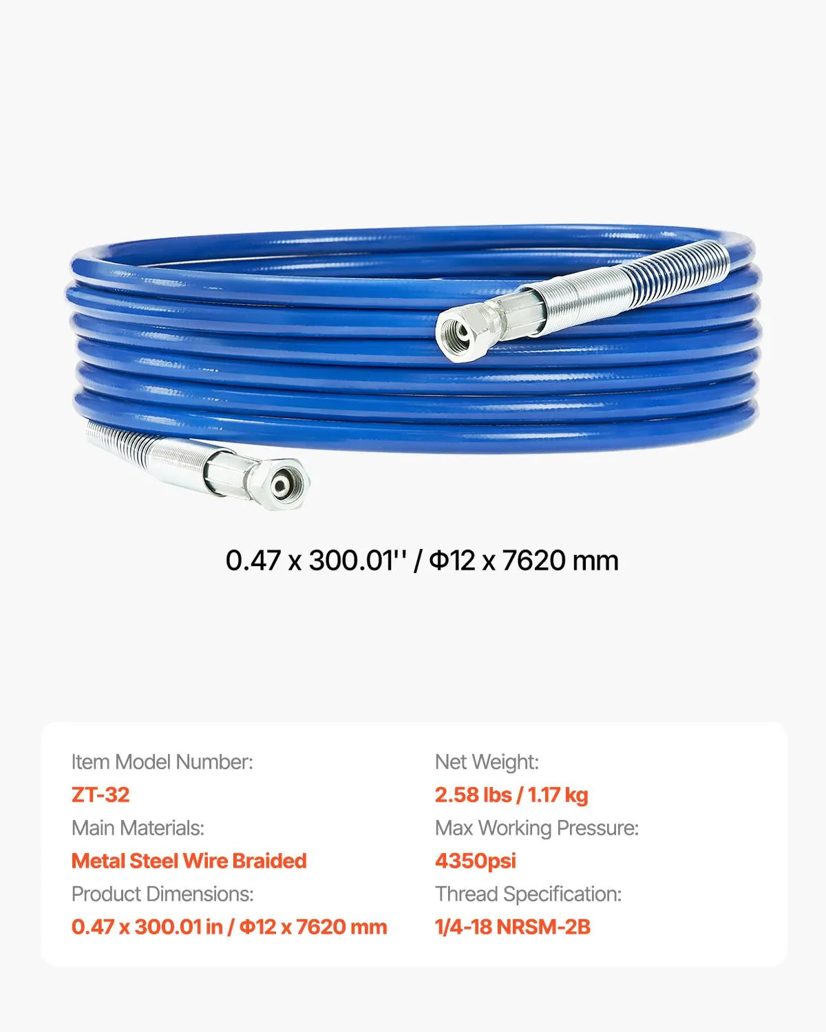 25ft Airless Paint Sprayer Hose 1/4 in Universal Airless Paint Spray Hose - Image 7