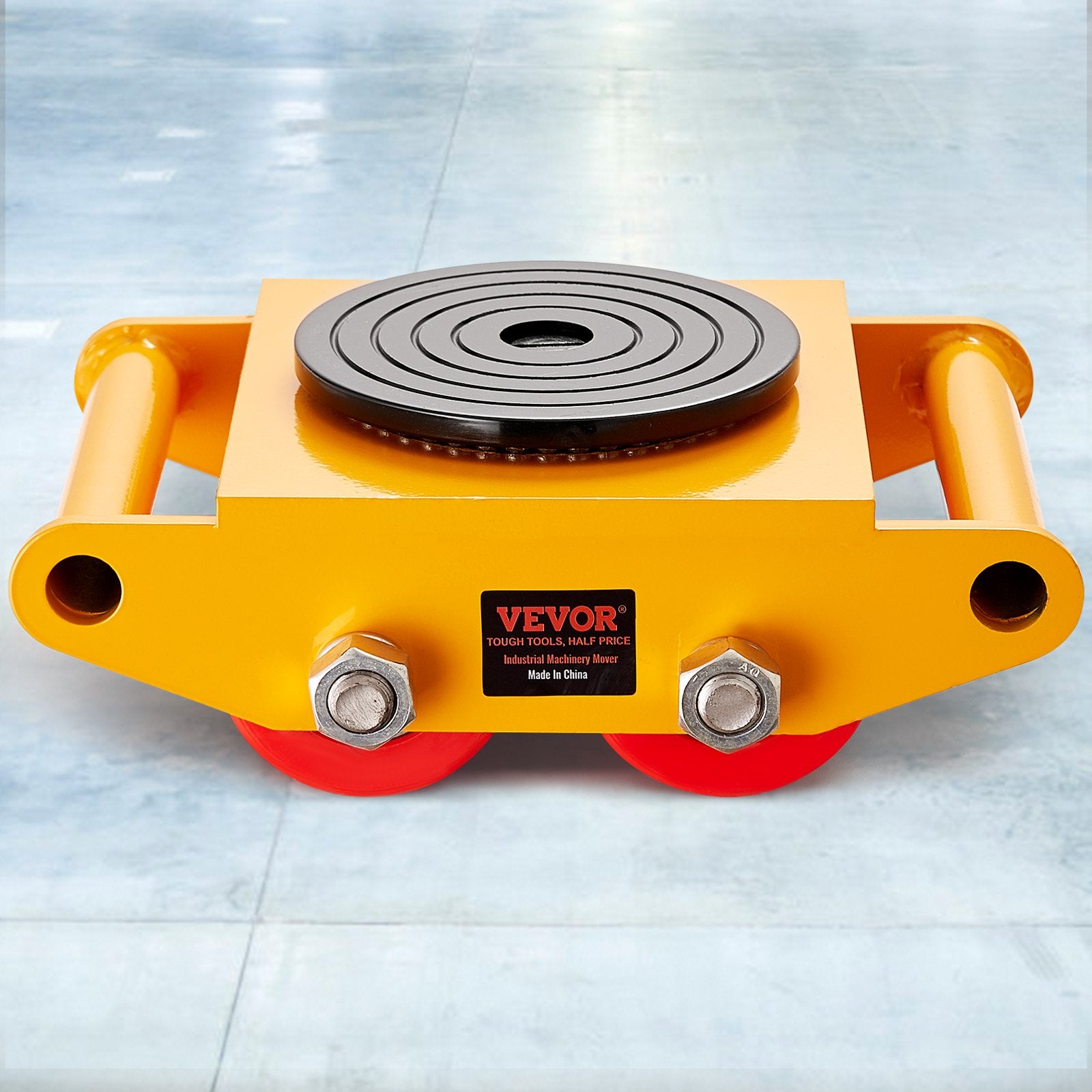 4PCS Machinery Skate Dolly, 17637LBS/8T Industrial Machinery Mover, Heavy Duty Carbon Steel Machinery Moving Skate with 4 PU Wheels and 360° Rotation Non-Slip Cap for Warehouse Workshop Factory - Image 8