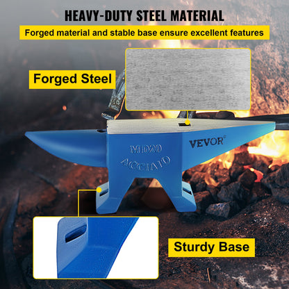 Single Horn Anvil 44Lbs Steel Anvil Blacksmith for Sale Forge Tools and Equipment Anvil Rugged Round and Square Hole Horn Anvil Blacksmith Jewelers Metalsmith Blacksmith Tool - Image 3