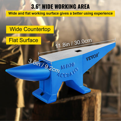 Single Horn Anvil 44Lbs Steel Anvil Blacksmith for Sale Forge Tools and Equipment Anvil Rugged Round and Square Hole Horn Anvil Blacksmith Jewelers Metalsmith Blacksmith Tool - Image 6