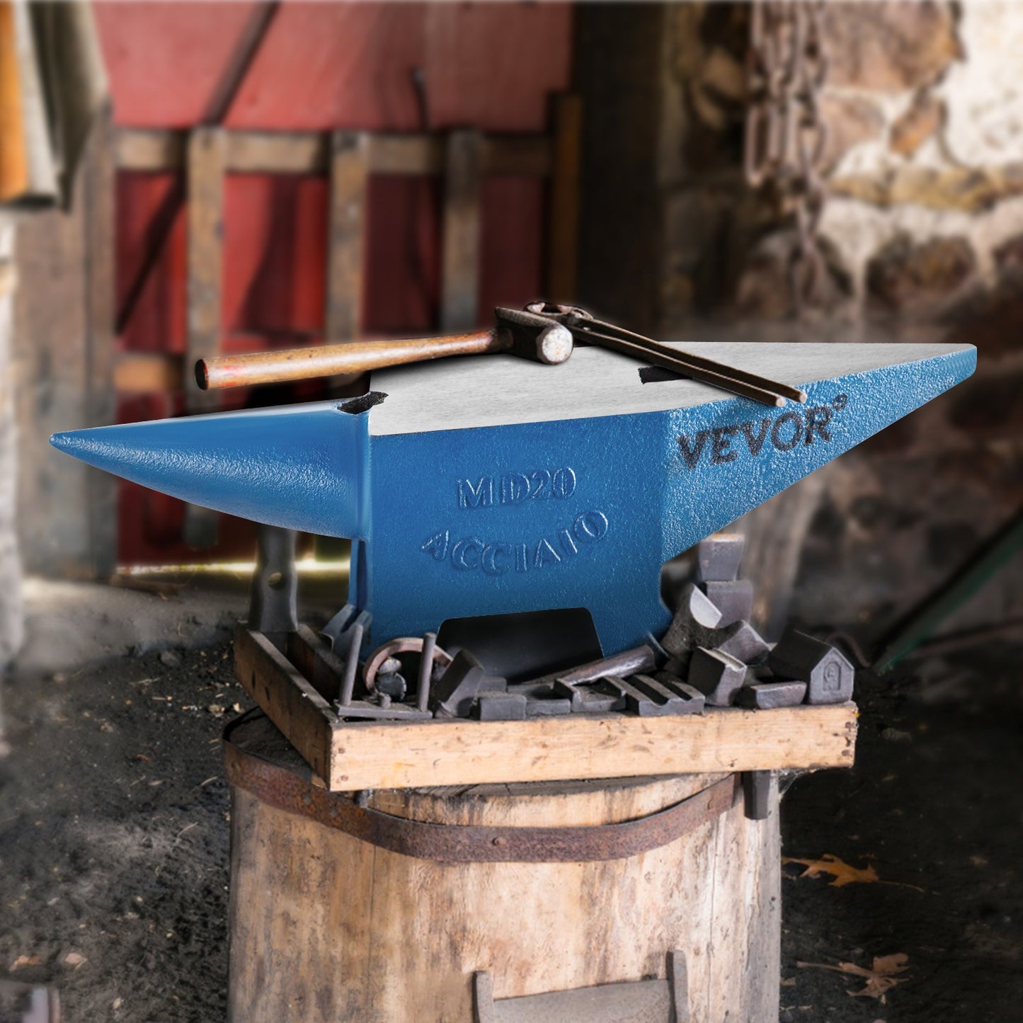 Single Horn Anvil 44Lbs Steel Anvil Blacksmith for Sale Forge Tools and Equipment Anvil Rugged Round and Square Hole Horn Anvil Blacksmith Jewelers Metalsmith Blacksmith Tool - Image 8