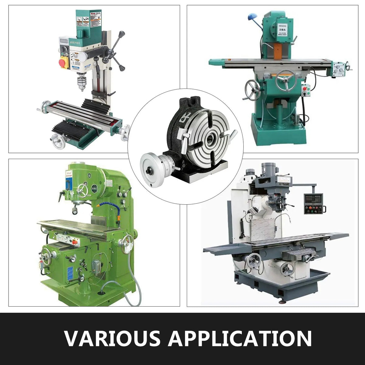 Rotary Table 6inch(150mm) Horizontal Vertical Milling Table 2/5inch(10mm) 4-Slot Milling Rotary Table MT-2 Rotary Table for Milling with Indexing Plate Set for Precision Milling Drilling - Image 7
