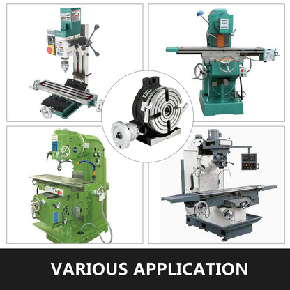 Rotary Table 6inch(150mm) Horizontal Vertical Milling Table 2/5inch(10mm) 4-Slot Milling Rotary Table MT-2 Rotary Table for Milling with Indexing Plate Set for Precision Milling Drilling - Image 7