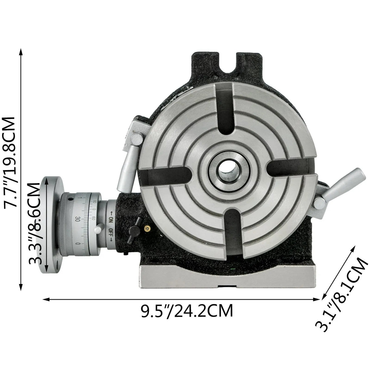 Rotary Table 6inch(150mm) Horizontal Vertical Milling Table 2/5inch(10mm) 4-Slot Milling Rotary Table MT-2 Rotary Table for Milling with Indexing Plate Set for Precision Milling Drilling - Image 8