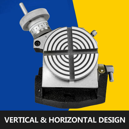 Rotary Table 4 INCH/100 MM Horizontal Vertical Rotary Table 4-Slot Rotary Table for Milling Machine MT-2 Rotary Table for Milling 360 Degrees Precision Rotary Table for Milling Drilling Vise - Image 2