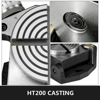 Rotary Table 4 INCH/100 MM Horizontal Vertical Rotary Table 4-Slot Rotary Table for Milling Machine MT-2 Rotary Table for Milling 360 Degrees Precision Rotary Table for Milling Drilling Vise - Image 3