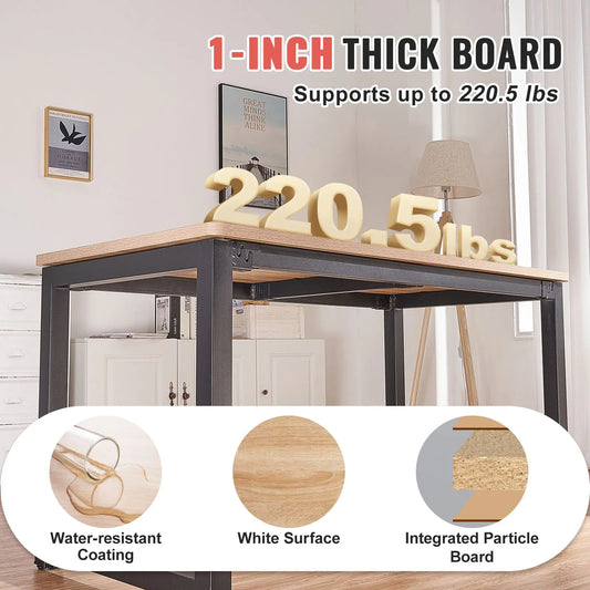 Table Top, 55" x 27.6" x 1", 220.5 lbs Load Capacity, Universal One-Piece Particle Board Desktop for Height Adjustable Electric Standing Desk Frame, Rectangular Countertop for Home & Office Desk - Image 2