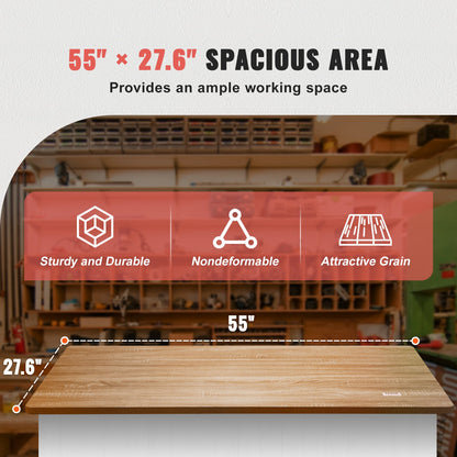 Table Top, 55" x 27.6" x 1", 220.5 lbs Load Capacity, Universal One-Piece Particle Board Desktop for Height Adjustable Electric Standing Desk Frame, Rectangular Countertop for Home & Office Desk - Image 3