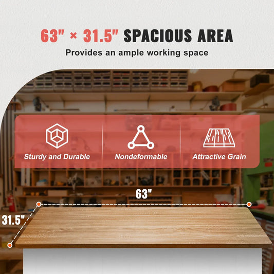 Table Top, 63" x 31.5" x 1", 220.5 lbs Load Capacity, Universal One-Piece Particle Board Desktop for Height Adjustable Electric Standing Desk Frame, Rectangular Countertop for Home & Office Desk - Image 3