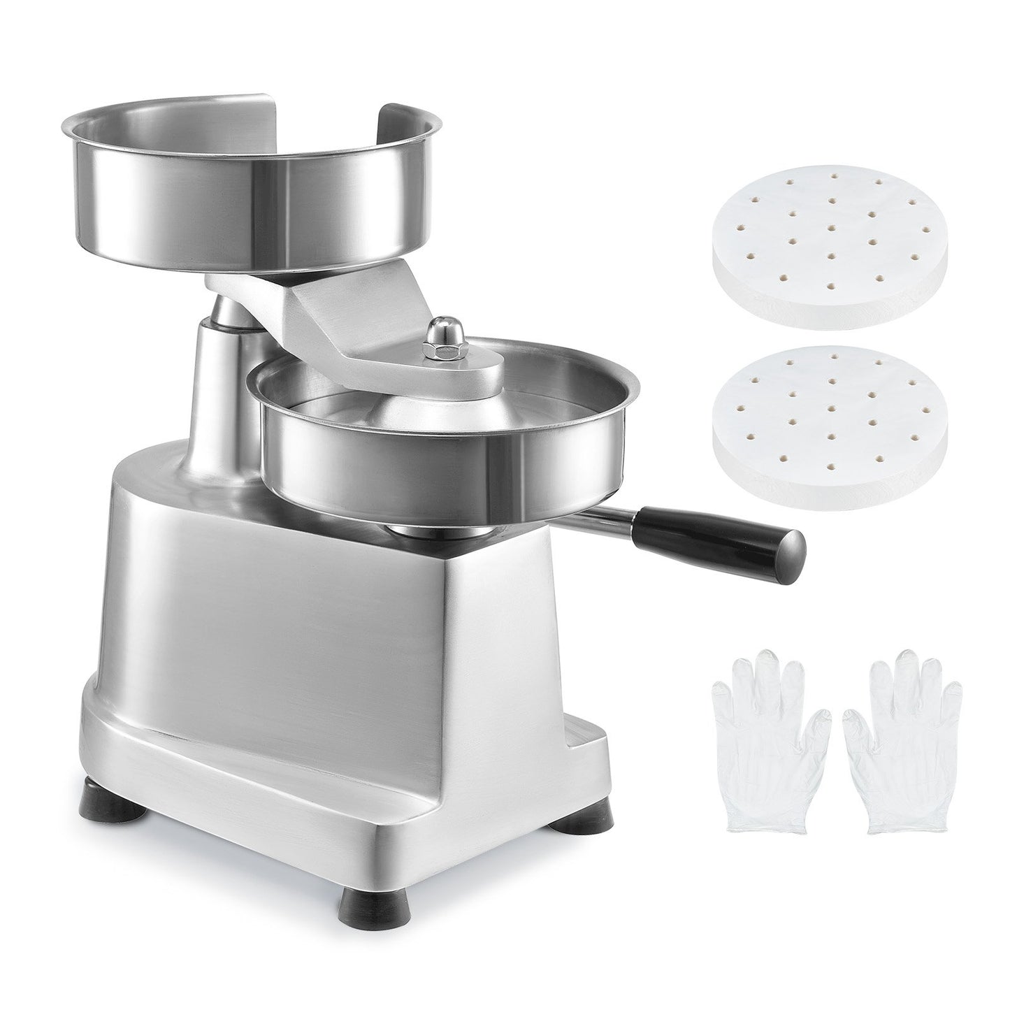 Commercial Burger Patty Maker, 150mm Hamburger Beef Patty Maker, Heavy Duty Food-Grade Stainless Steel Bowl Burger Press Machine, Kitchen Meat Forming Processor with 1000 Pcs Patty Papers - Image 9
