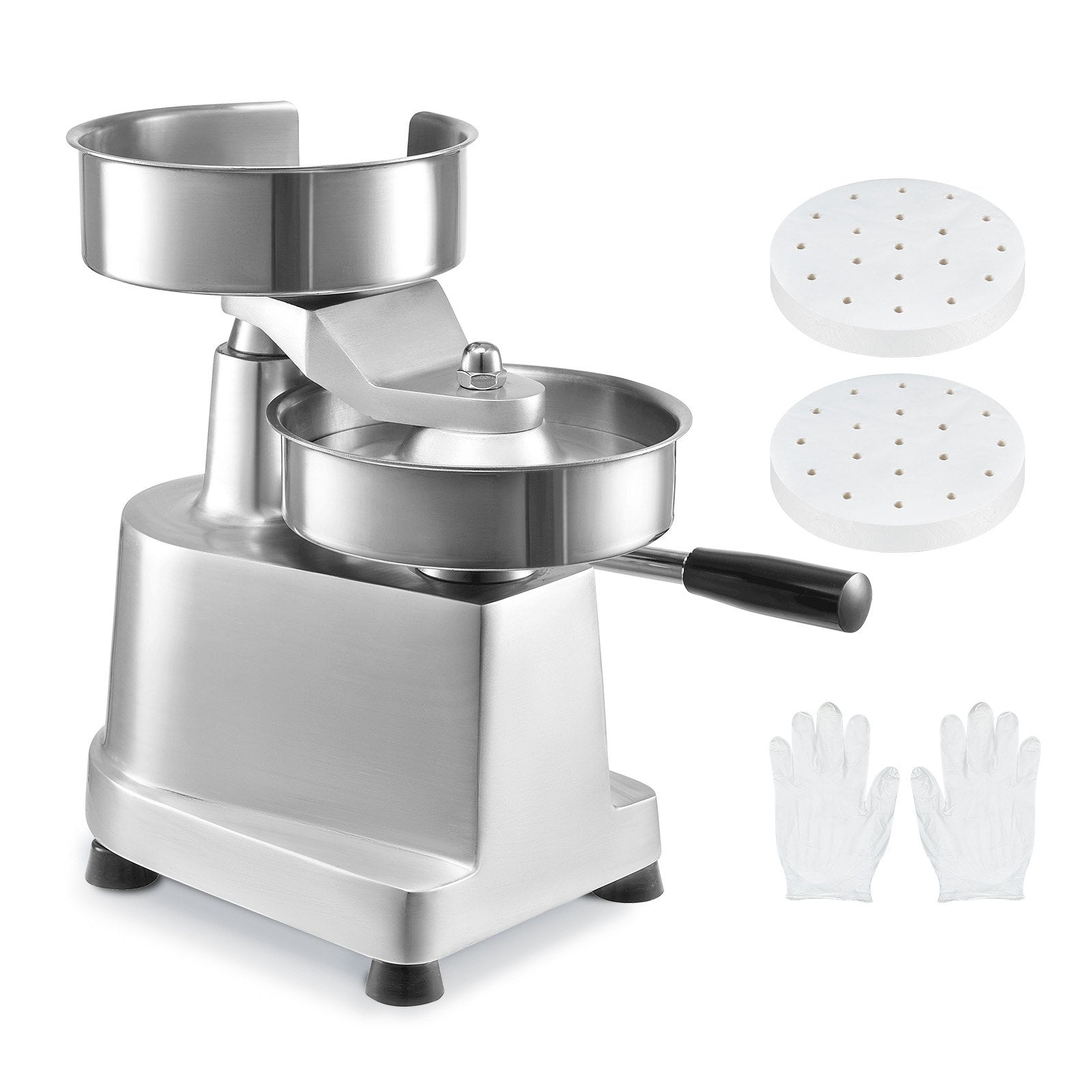 Commercial Burger Patty Maker, 150mm Hamburger Beef Patty Maker, Heavy Duty Food-Grade Stainless Steel Bowl Burger Press Machine, Kitchen Meat Forming Processor with 1000 Pcs Patty Papers - Image 9
