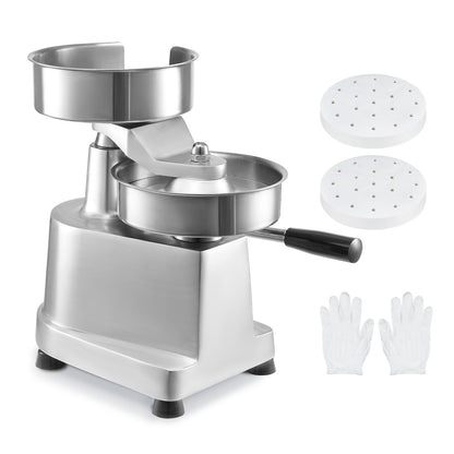 Commercial Burger Patty Maker, 150mm Hamburger Beef Patty Maker, Heavy Duty Food-Grade Stainless Steel Bowl Burger Press Machine, Kitchen Meat Forming Processor with 1000 Pcs Patty Papers - Image 9