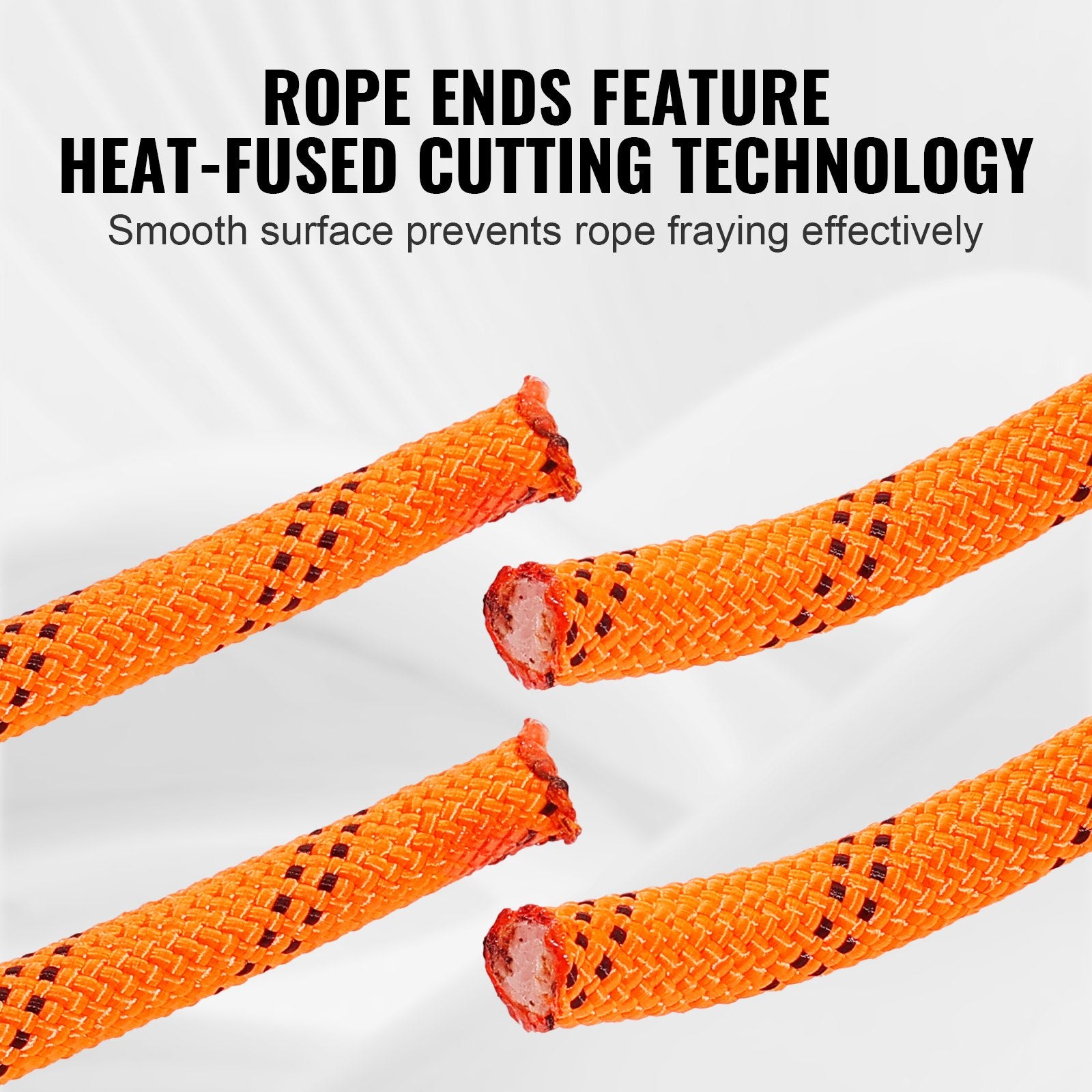 Double Braided Polyester Rope, 19 mm x 67.06 m, 24 Strands, 88.96kN Breaking Strength Outdoor Climbing Rope, Arborist Rigging Rope for Rock Hiking Camping Swing Rappelling Rescue, Orange/Black - Image 6