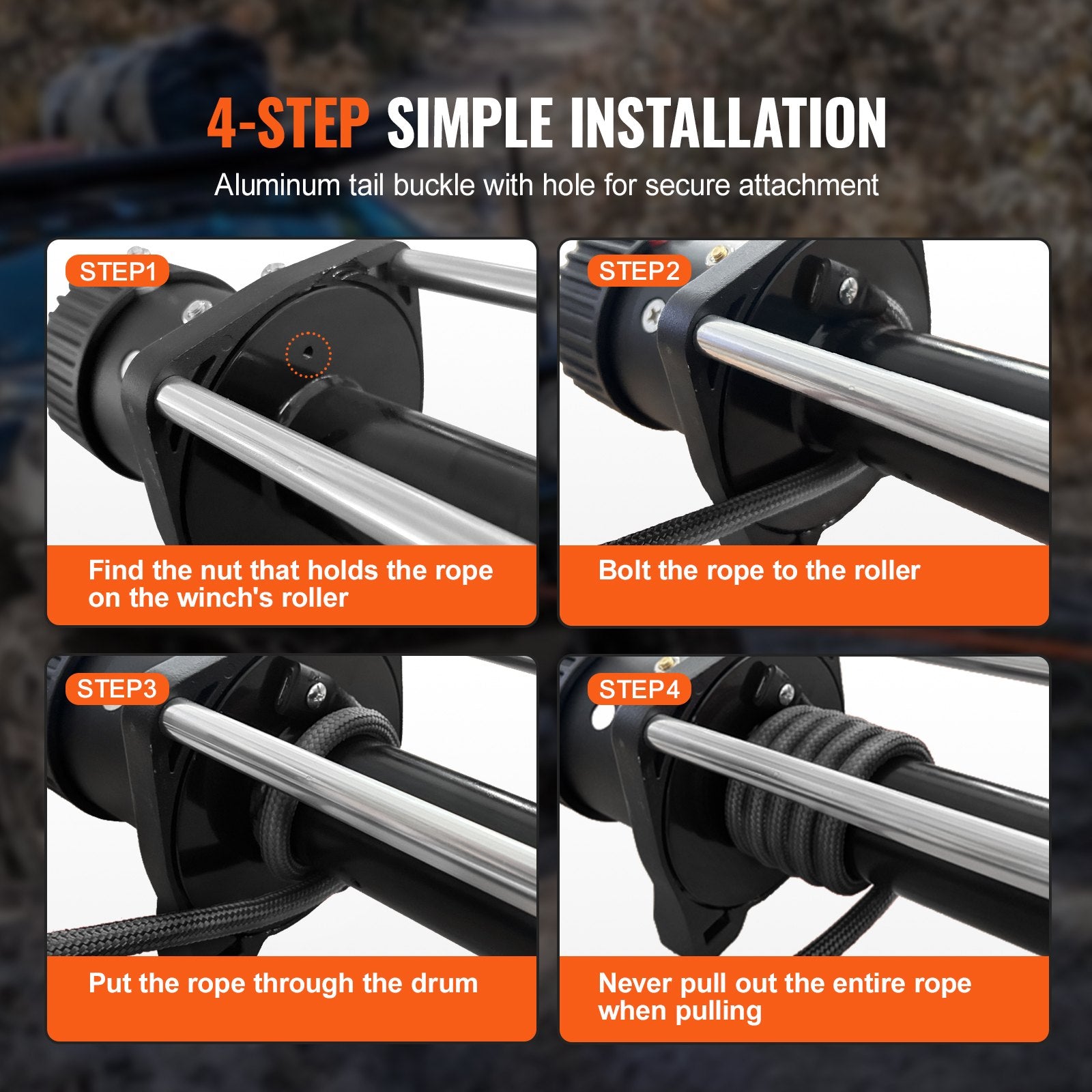 Synthetic Winch Rope, 12.7 mm x 28 m, 142.3 kN, Synthetic Winch Line Cable Rope with Protective Sleeve + Forged Winch Hook + Pull Strap, Universal Fit for SUV, Large Off-Road Vehicle, Truck - Image 5