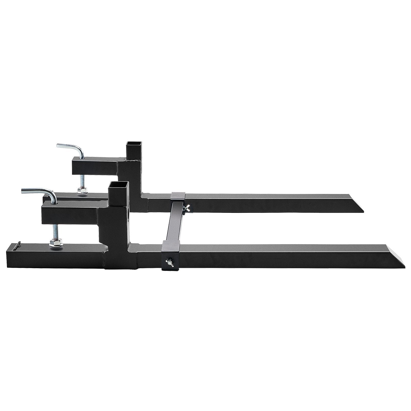 Pallet Forks, 907 kg Clamp on Pallet Forks, 1090 mm Total Length Tractor Bucket Forks with Adjustable Stabilizer bar, Heavy Duty Pallet Forks for Tractor Attachments, Skid Steer, Loader Bucket