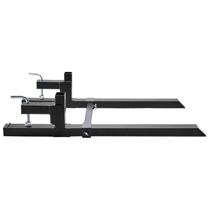 Pallet Forks, 907 kg Clamp on Pallet Forks, 1090 mm Total Length Tractor Bucket Forks with Adjustable Stabilizer bar, Heavy Duty Pallet Forks for Tractor Attachments, Skid Steer, Loader Bucket