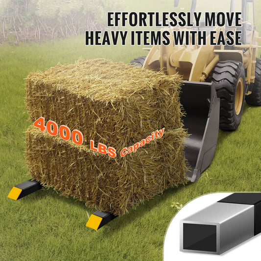 Pallet Forks, 907 kg Clamp on Pallet Forks, 1490 mm Total Length Heavy Duty Pallet Forks with Adjustable Stabilizer bar, Tractor Bucket Forks for Tractor Attachments, Skid Steer, Loader Bucket - Image 2