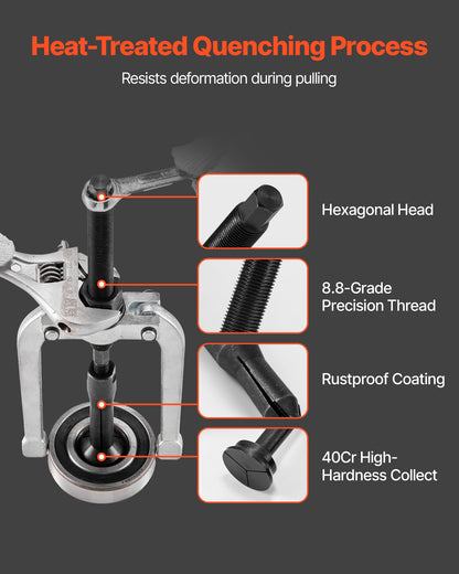 Blind Hole Bearing Puller Set, 16-in-1 Inner Bearing Race and Seal Extractor Kit, 16 PCS Slide Hammer Pilot Insert Inner Internal Bearing Removal Tool Set with 10 Split Collets and Counterstay - Image 5