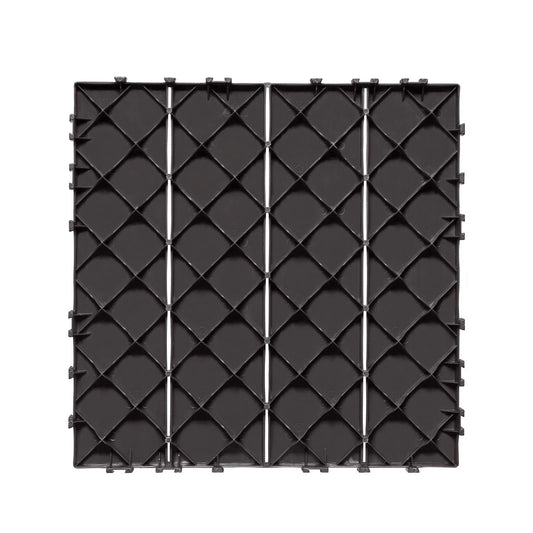 Interlocking Deck Tiles, 36 Pack,11.6"x11.6" 36 sq. ft Plastic Waterproof Outdoor Flooring All Weather Use, Patio Floor Decking Covering Tiles for Porch Poolside Balcony Backyard, Dark Brown