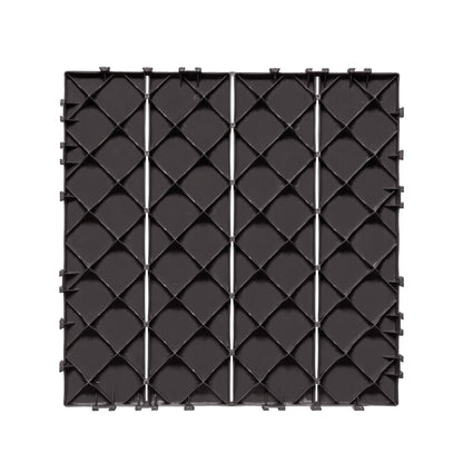 Interlocking Deck Tiles, 36 Pack,11.6"x11.6" 36 sq. ft Plastic Waterproof Outdoor Flooring All Weather Use, Patio Floor Decking Covering Tiles for Porch Poolside Balcony Backyard, Dark Brown - Image 9