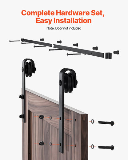 1830 mm Sliding Barn Door Hardware Kit for Single Sliding Barn Door Black - Image 5