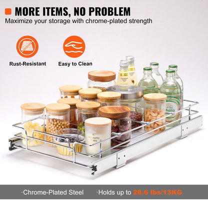 Pull Out Cabinet Under Sink Organizer 11 x 21 Inch Wire Drawer Basket - Image 4