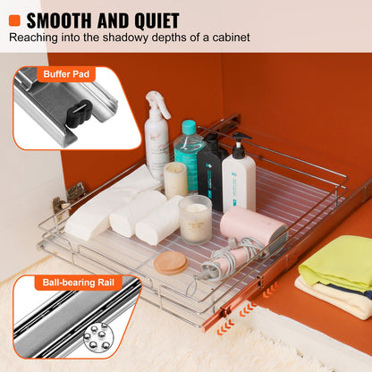 Pull Out Cabinet Under Sink Organizer 20 x 21 Inch Wire Drawer Basket - Image 3