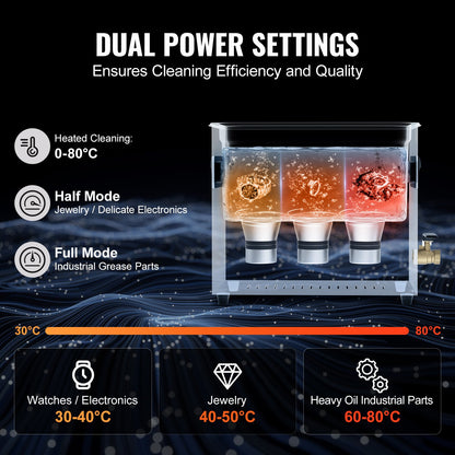 6L Ultra Sonic Cleaner, 180W Digital Ultrasonic Cleaning Machine with Gentle Mode & Upgraded Degassing, 40kHz Industrial Ultrasound Cleaner with Heater & Timer for Retainer, Jewelry, Tools - Image 4