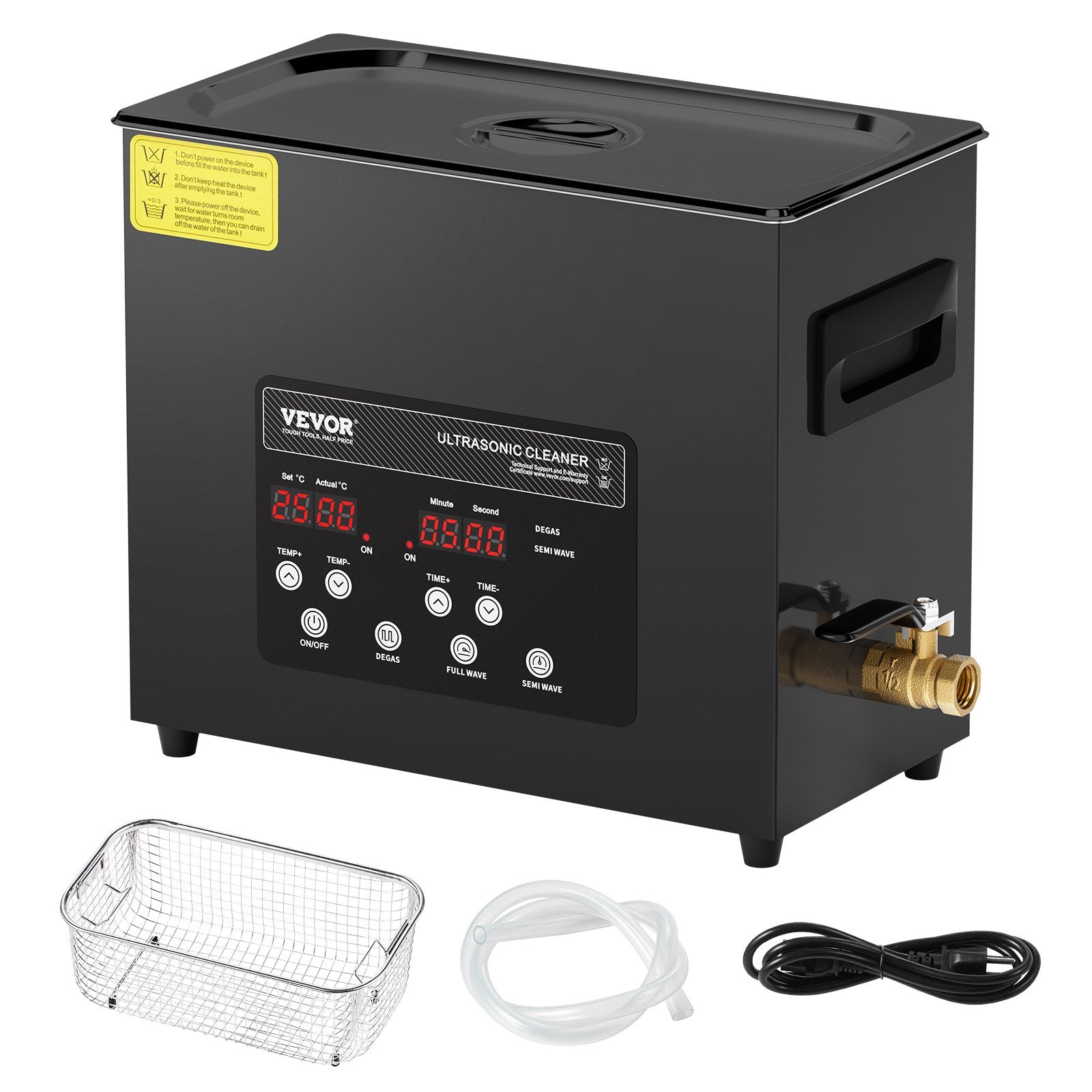 6L Ultra Sonic Cleaner, 180W Digital Ultrasonic Cleaning Machine with Gentle Mode & Upgraded Degassing, 40kHz Industrial Ultrasound Cleaner with Heater & Timer for Retainer, Jewelry, Tools - Image 9
