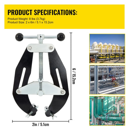 Pipe Clamp, 2 to 6 in, High Strength Ultra Clamp with Quick Acting Screws, Steel Pipe Alignment Tool with Lightweight Design, Black - Image 7
