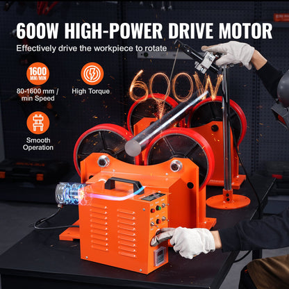 Turning Rolls Linkage Roller, 1000KG/2205LBS Loading Welding Turning Roll, 25-1400mm Diameter, 80-1600 mm/min Rotary Welding Positioner & Welding Torch Stand for Welding Equipment Support - Image 3
