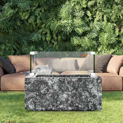 Gas Fire Pit Wind Guard for Square Fire Table, 380 x 380 x 180 mm Clear Tempered Wind Guard for Firepits, 8mm Thick Square Glass Shield, Glass Panel with Hard Corner Bracket & Feet - Image 8