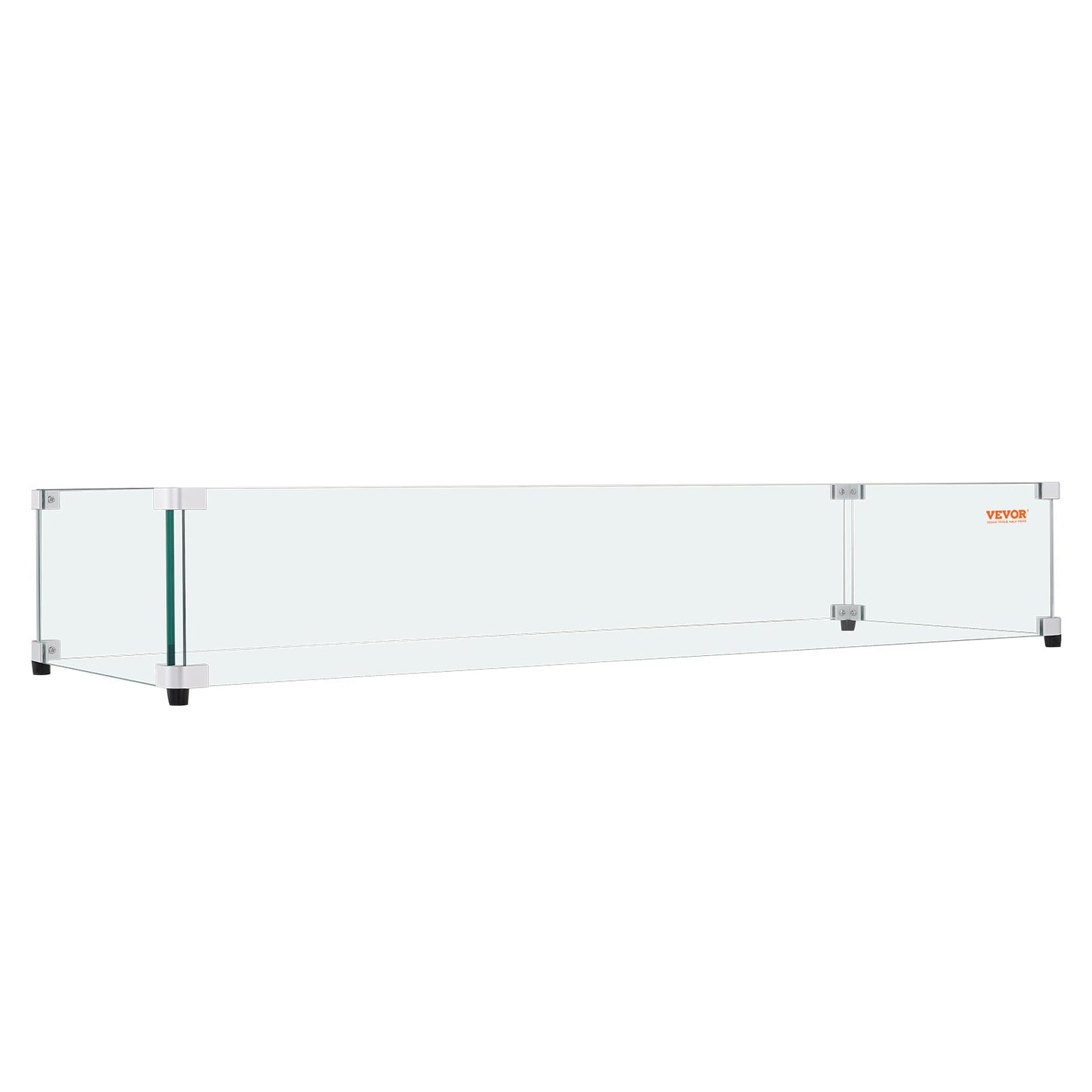 Glass Wind Guard for Rectangular Fire Pit Table 798 x 317 x 165 mm, 8mm Thick and Sturdy Tempered Glass Panel with Hard Aluminum Corner Bracket & Rubber Feet, Easy to Assemble - Image 9
