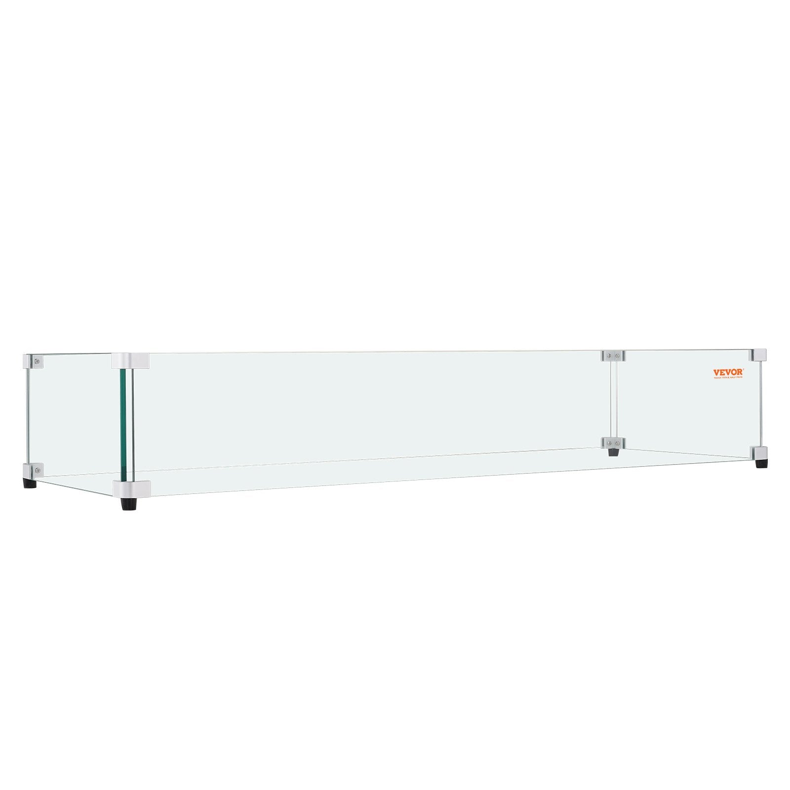 Glass Wind Guard for Rectangular Fire Pit Table 798 x 317 x 165 mm, 8mm Thick and Sturdy Tempered Glass Panel with Hard Aluminum Corner Bracket & Rubber Feet, Easy to Assemble - Image 9