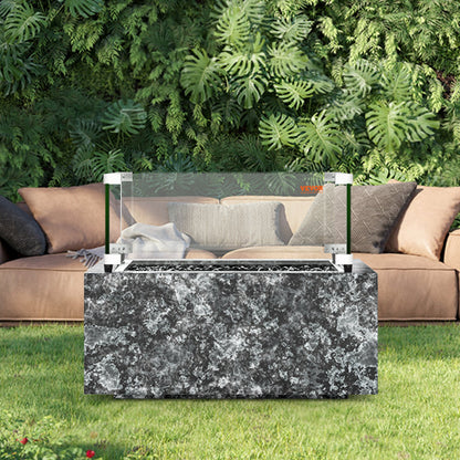 Gas Fire Pit Wind Guard for Square Fire Table, 493 x 493 x 191 mm Clear Tempered Wind Guard for Firepits, 8mm Thick Square Glass Shield, Glass Panel with Hard Corner Bracket & Feet - Image 8