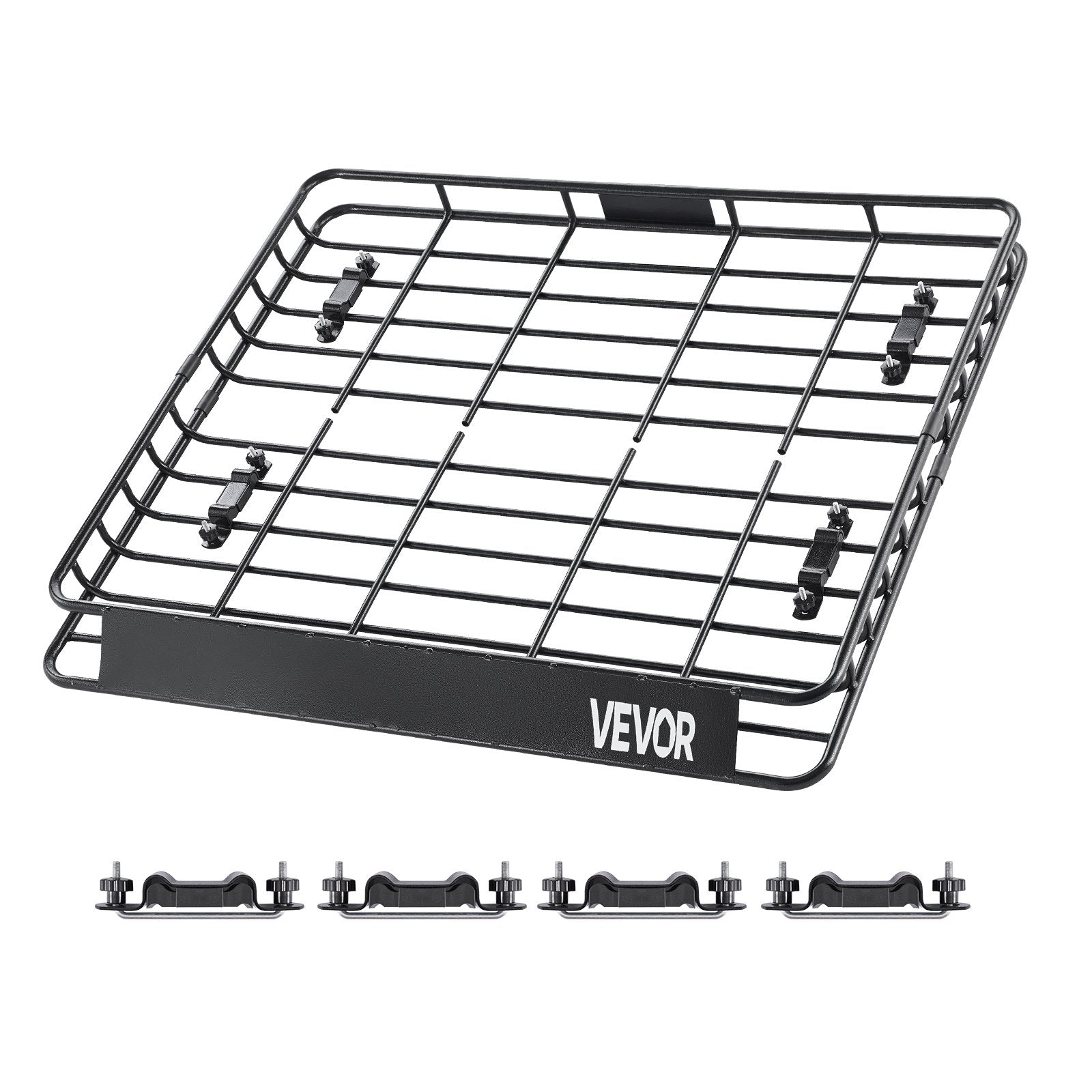 Roof Rack Cargo Carrier, 1095 x 1270 x 105 mm, Universal Rooftop Cargo Basket, Car Top Luggage Holder with 68 kg Max Load Capacity, 4.1 in Fence, Anti-Rust Alloy Steel, Wind Fairing, for SUV Car - Image 9