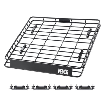 Roof Rack Cargo Carrier, 1095 x 1270 x 105 mm, Universal Rooftop Cargo Basket, Car Top Luggage Holder with 68 kg Max Load Capacity, 4.1 in Fence, Anti-Rust Alloy Steel, Wind Fairing, for SUV Car - Image 9