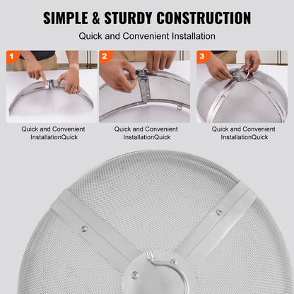Fire Pit Spark Screen Round 20", Reinforced Heavy Duty Steel Metal Cover, Outdoor Firepit Lid, Easy-Opening Top Screen Covers Round with Ring Handle for Outdoor Patio Fire Pits Backyard - Image 5