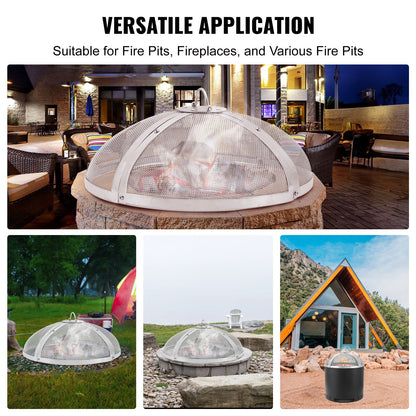 Fire Pit Spark Screen Round 20", Reinforced Heavy Duty Steel Metal Cover, Outdoor Firepit Lid, Easy-Opening Top Screen Covers Round with Ring Handle for Outdoor Patio Fire Pits Backyard - Image 6
