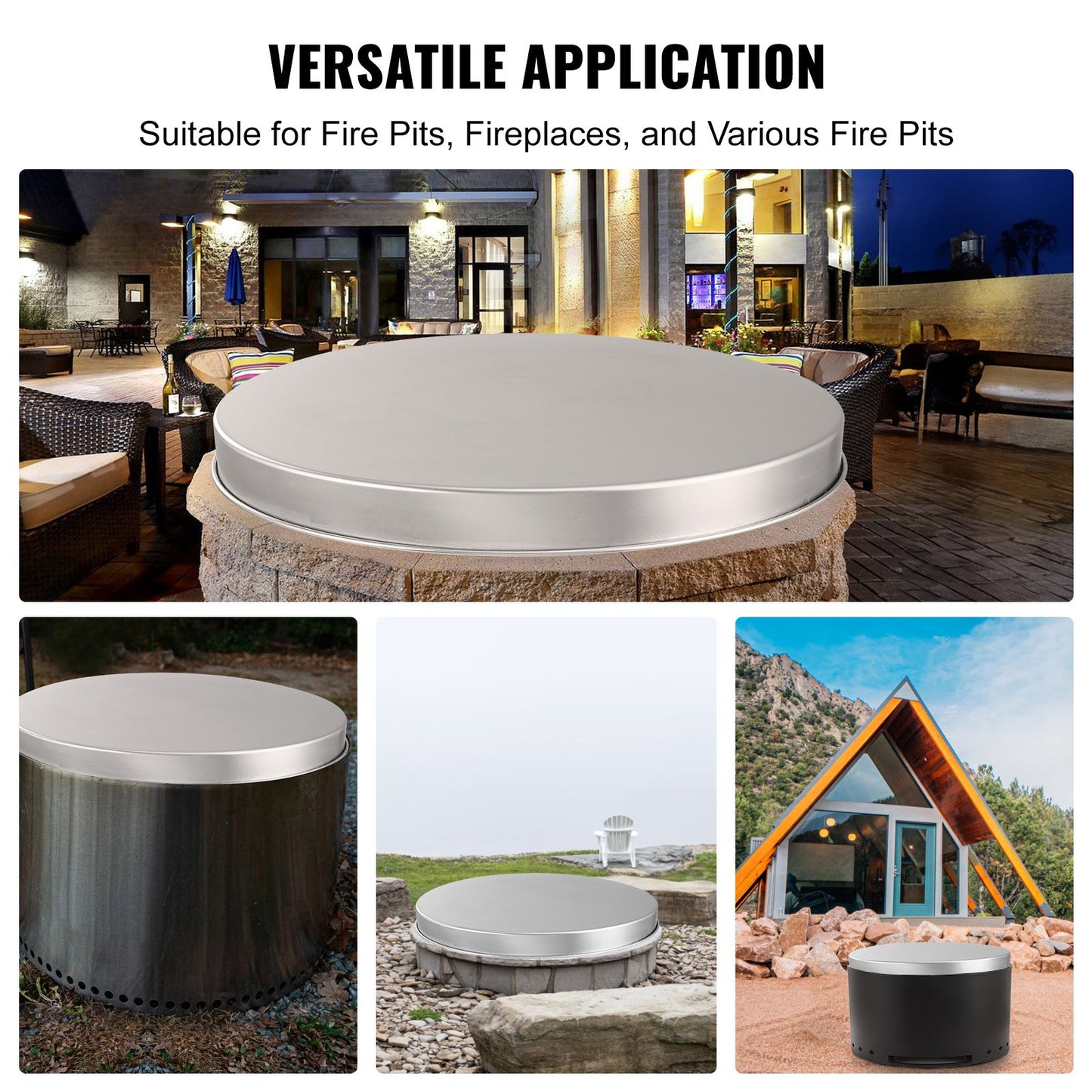 Fire Pit Cover Lid, 27" Portable Firepit Spark Screen,Stainless Steel Steel Metal Cover, Easy-Opening Outdoor Wood Burning and Camping Stove Accessory, for Outdoor Patio Fire Pits Backyard - Image 6