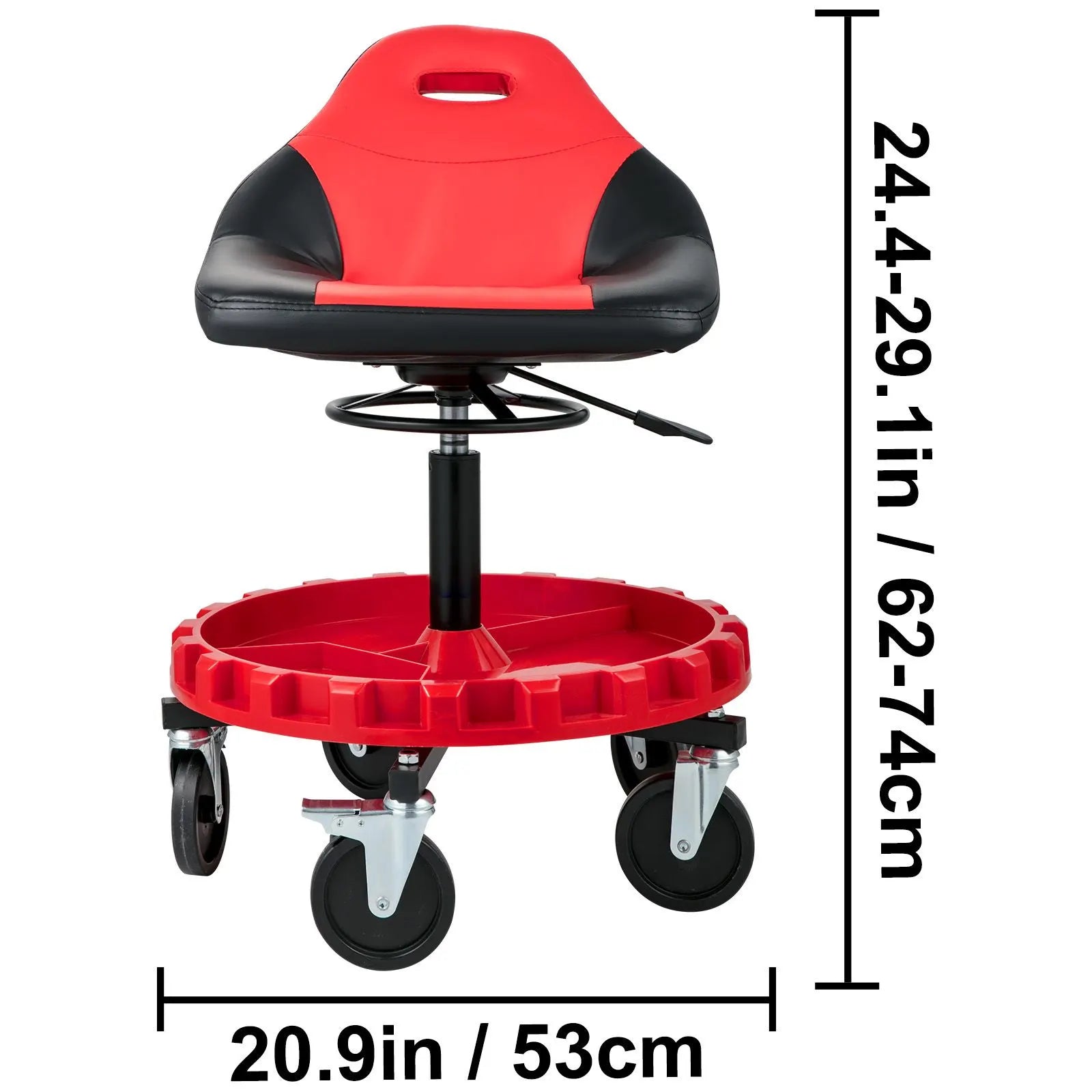 Rolling Garage Stool 300LBS Adjustable Mechanic Work Shop Seat w/Casters - Image 8