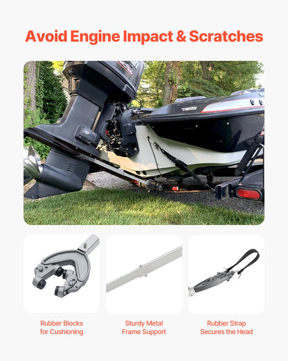 Transom Saver, 609.6-914.4 mm, Adjustable Boat Transom Saver with Heavy-Duty Head, Corrosion-Resistant Easy-to-Install Transom Savers for Less Than 100 HP Outboard Motor , Fit for Roller & Trailer - Image 3