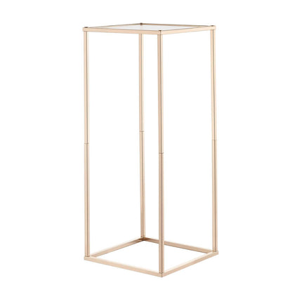 Wedding Flower Stand, 10PCS 60cm Column Flower Stand, Floral Stands with Acrylic Laminate, Gold Rectangular Floral Display Rack for Wedding, Party, Birthday, Home, Gold Centerpiece Stands
