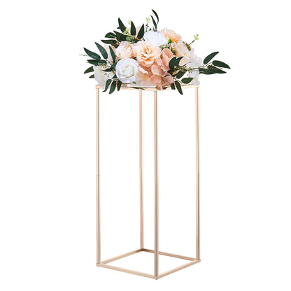 Wedding Flower Stand, 10PCS 60cm Column Flower Stand, Floral Stands with Acrylic Laminate, Gold Rectangular Floral Display Rack for Wedding, Party, Birthday, Home, Gold Centerpiece Stands - Image 9