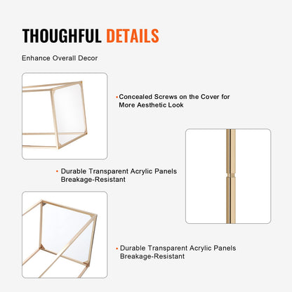 10PCS 31.5inch/80cm High Wedding Flower Stand, With Acrylic Laminate,Metal Vase Column Geometric Centerpiece Stands, Gold Rectangular Floral Display Rack for Events Reception, Party Decoration - Image 4