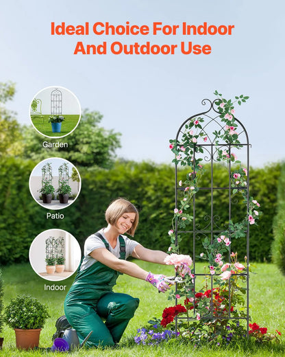 4 Packs Metal Garden Trellis for Climbing Plant Support 71x20 in Rustproof - Image 6