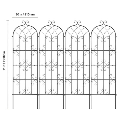 4 Packs Metal Garden Trellis for Climbing Plant Support 71x20 in Rustproof - Image 8