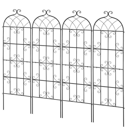 4 Packs Metal Garden Trellis for Climbing Plant Support 71x20 in Rustproof - Image 9