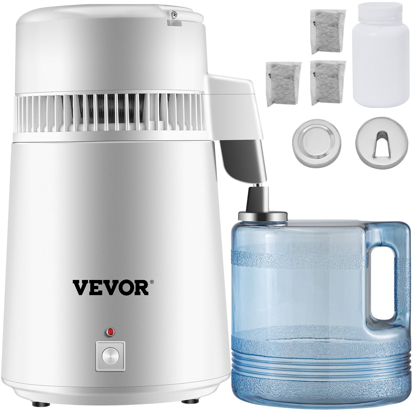 Water Distiller Purifier Pure Water Distiller Filters Water Distillation 4L Internal Stainless Steel with Collection Bottle